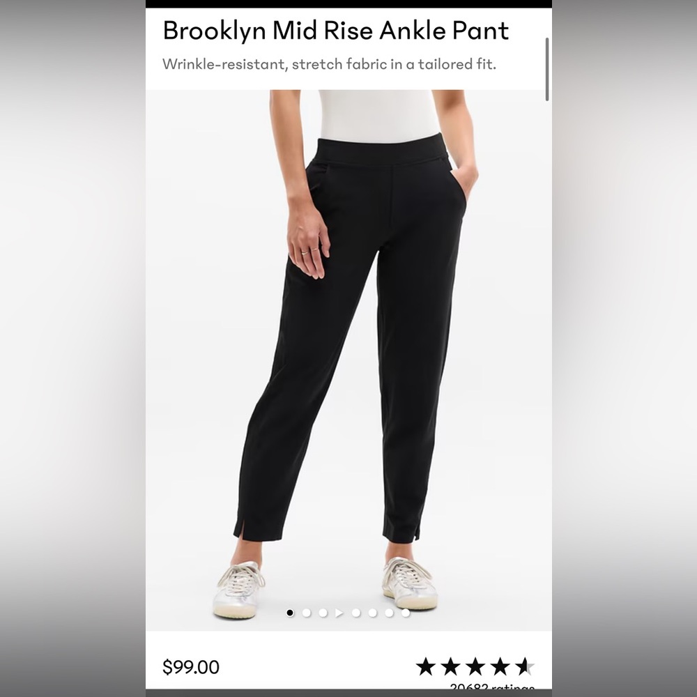 Athleta Black Brooklyn Mid Rise Ankle Pant -14 Tall